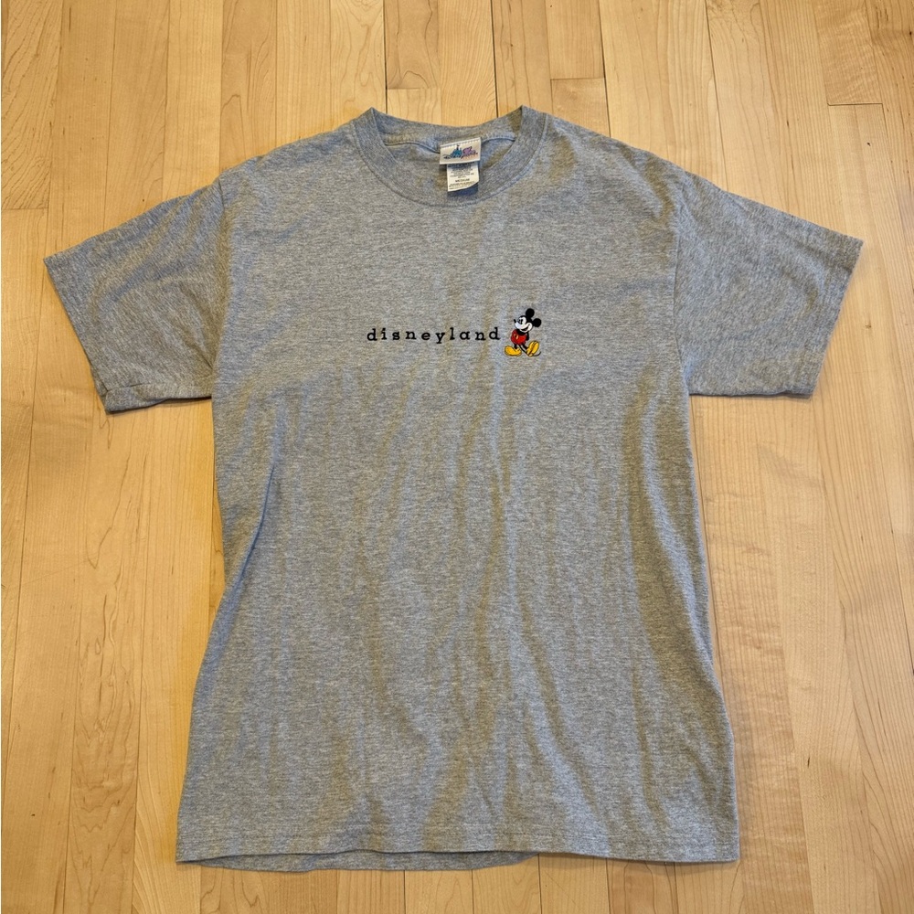 Vintage Disney Gray Disneyland T-Shirt Embroidered Mickey Mouse as M